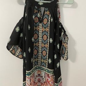AUW Boho Cold Shoulder Top w Straps